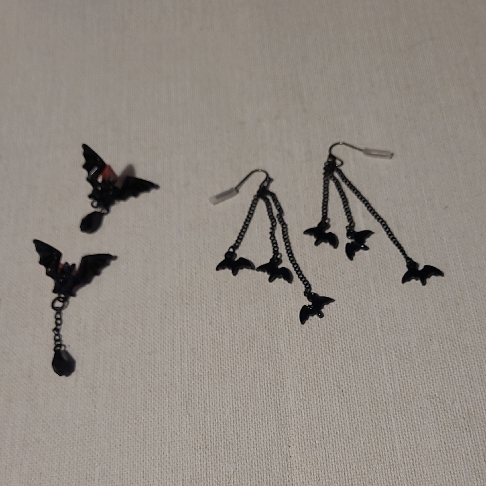 Black Bat Earrings
